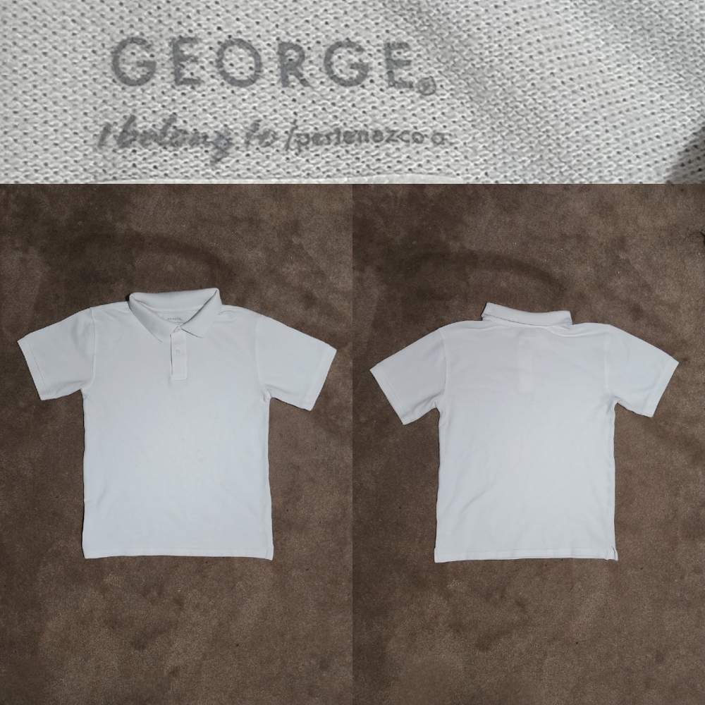 Kids George White Polo School Shirt Sz XL 14/16